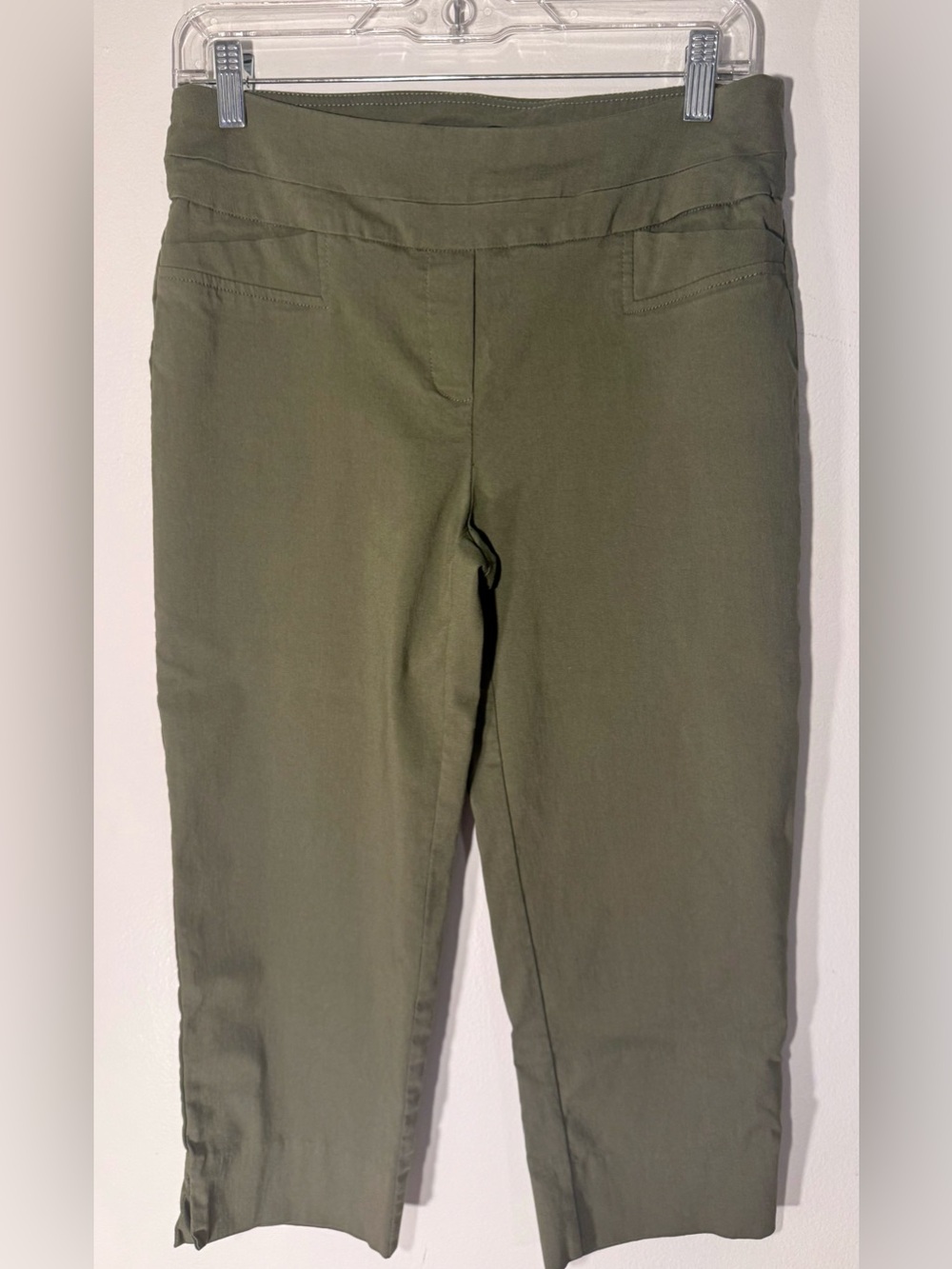 Zac & Rachel Olive Green High-Waist Stretch 8P Pants